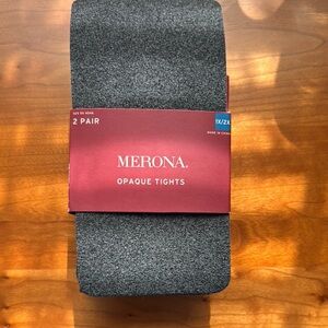 Merona Gray Opaque Tights - 2 Pair, size 1X/2X